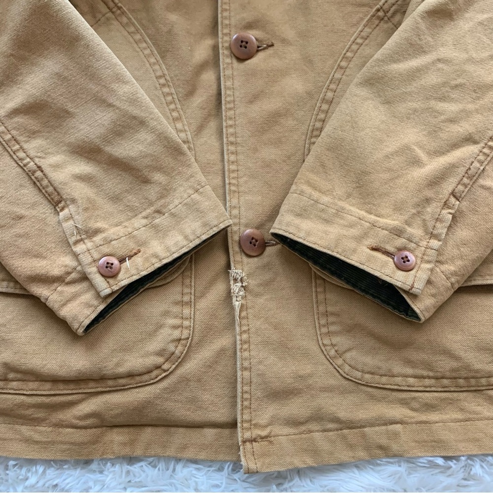 Vintage LL Bean Field Coat Barn Jacket & Primaloft Liner Tan Brown USA - Picture 12 of 16